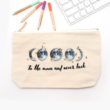 Load image into Gallery viewer, To the Moon and Never Back Canvas Pencil Case